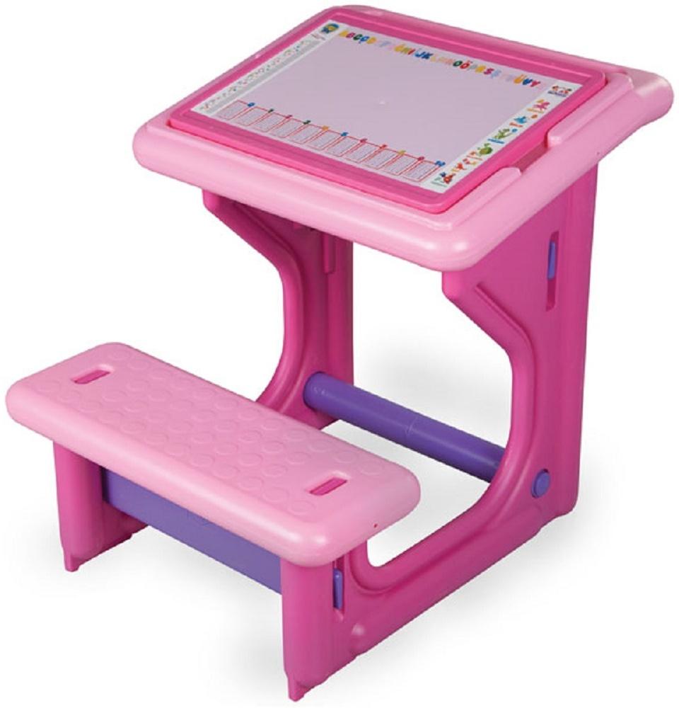 Pilsan Kinderschulbank 03410 Kindersitzgruppe, Schreibtisch und Bank, ab 3 Jahre pink Bild 1