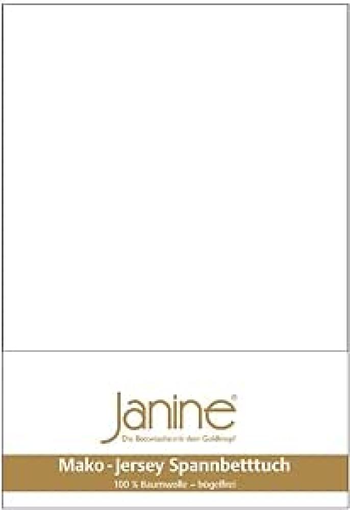 Janine Mako Jersey Spannbettlaken in 36 Farben 150x200 in weiß Bild 1
