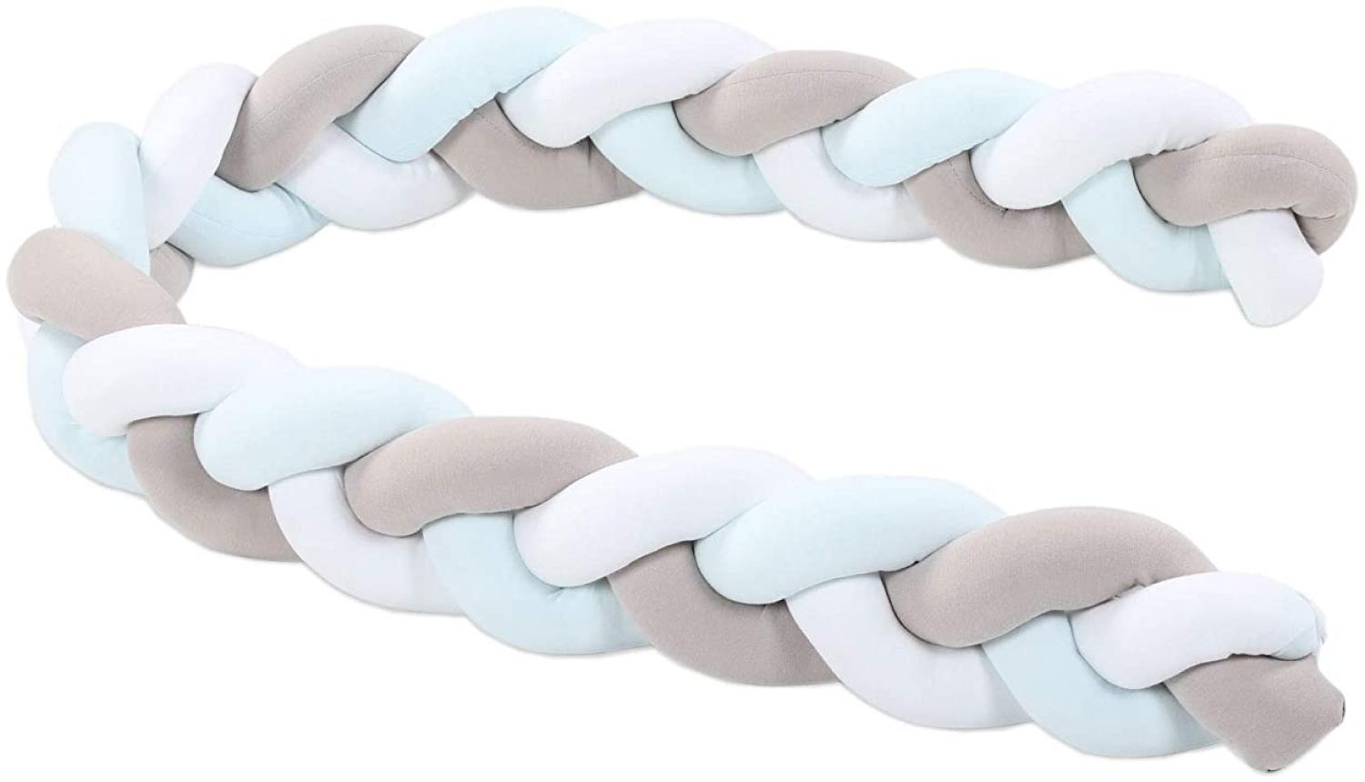 Tobi babybay Nestchenschlange geflochten weiß/beige/aqua Bild 1