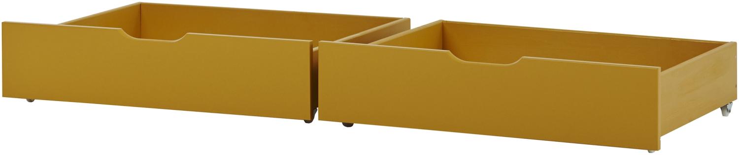 Bettschubladen auf Rollen (2er-Set) für Juniorbetten 70x160cm - autumn yellow Bild 1