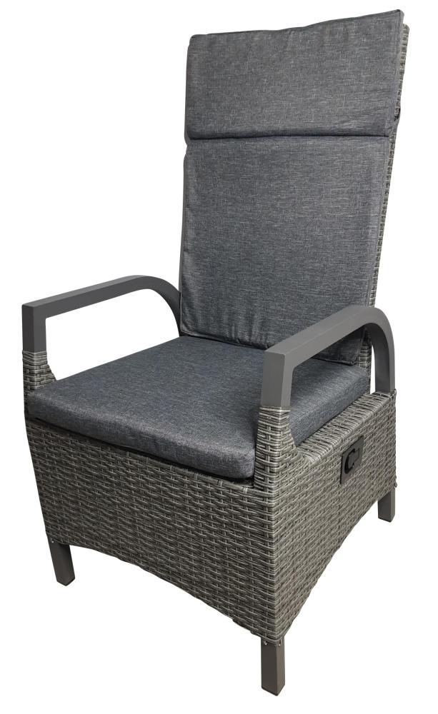 RIO Alu Polyrattan Loungesessel Dining Sessel verstellbare Lehne Bild 1