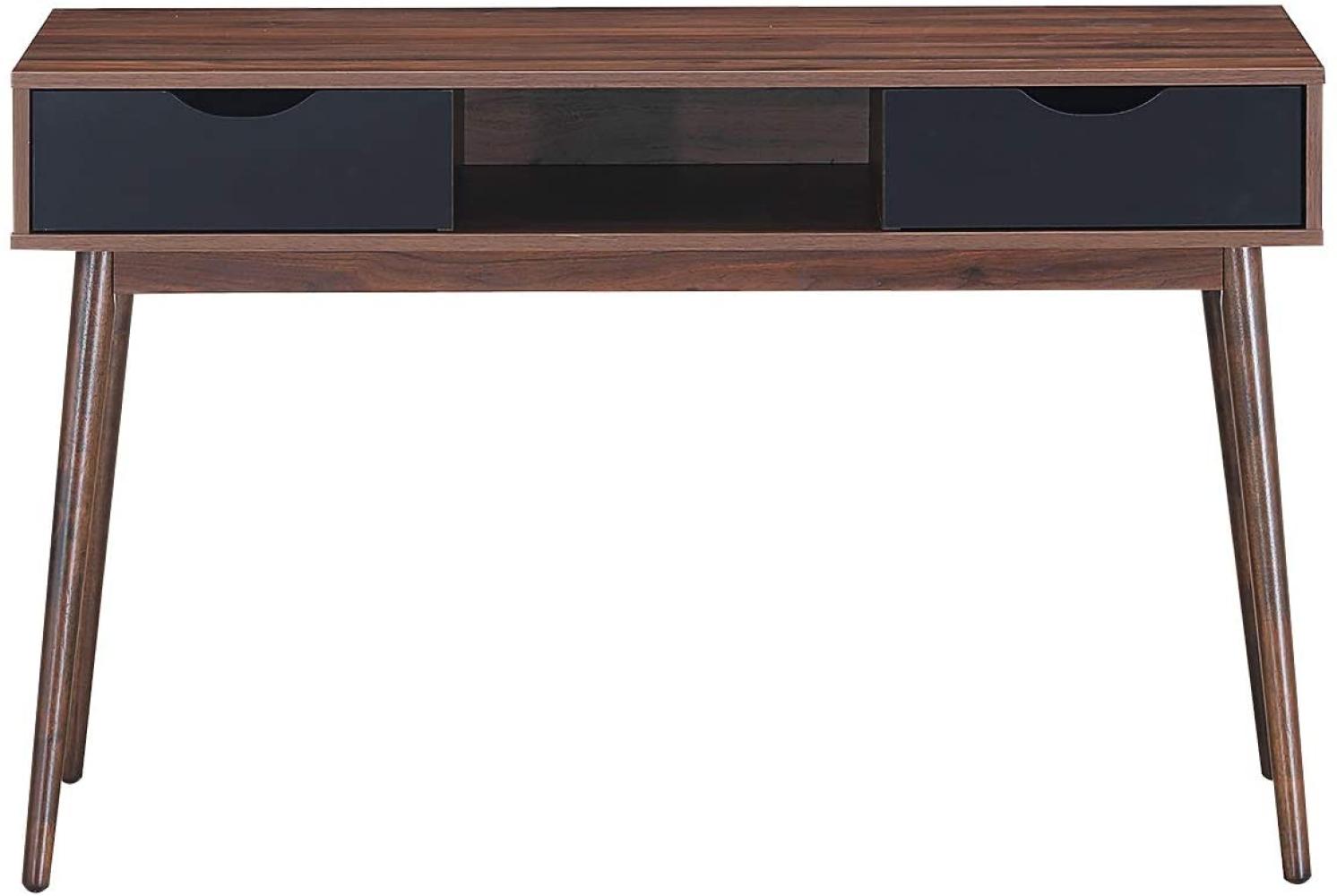 COSTWAY Schreibtisch mit offenem Fach und 2 Schubladen, Kautschukholz, 78 x 55 x 120 cm Bild 1