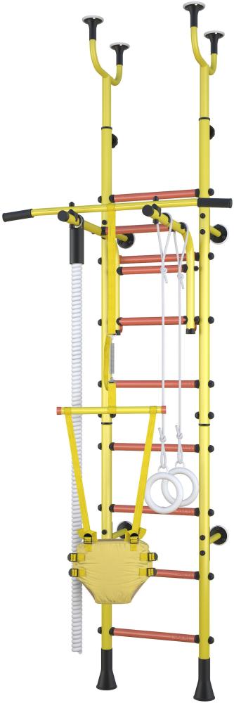Polini Sport 'Active' Klettergerüst und Sprossenwand, Kombihalterung, gelb Bild 1
