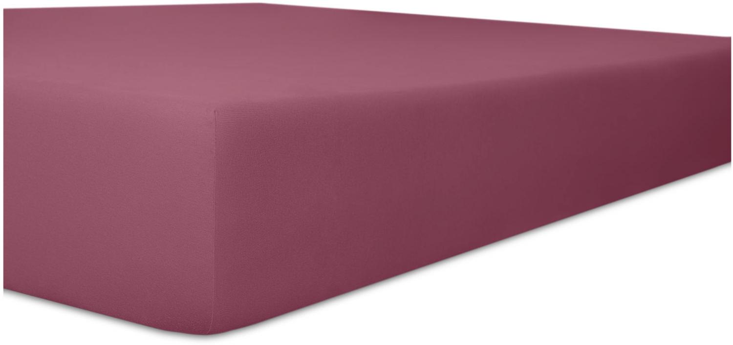 Kneer Flausch-Frottee Spannbetttuch für Matratzen bis 22 cm Höhe Qualität 10 Farbe brombeer 90-100x210-220 cm Bild 1