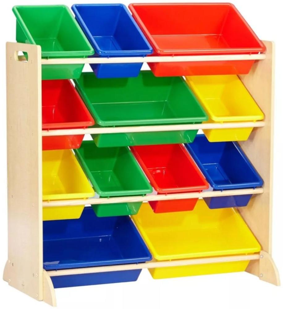 KidKraft ' Sort It & Store It' Aufbewahrungseinheit natur mit 12 Boxen Grundfarben Bild 1