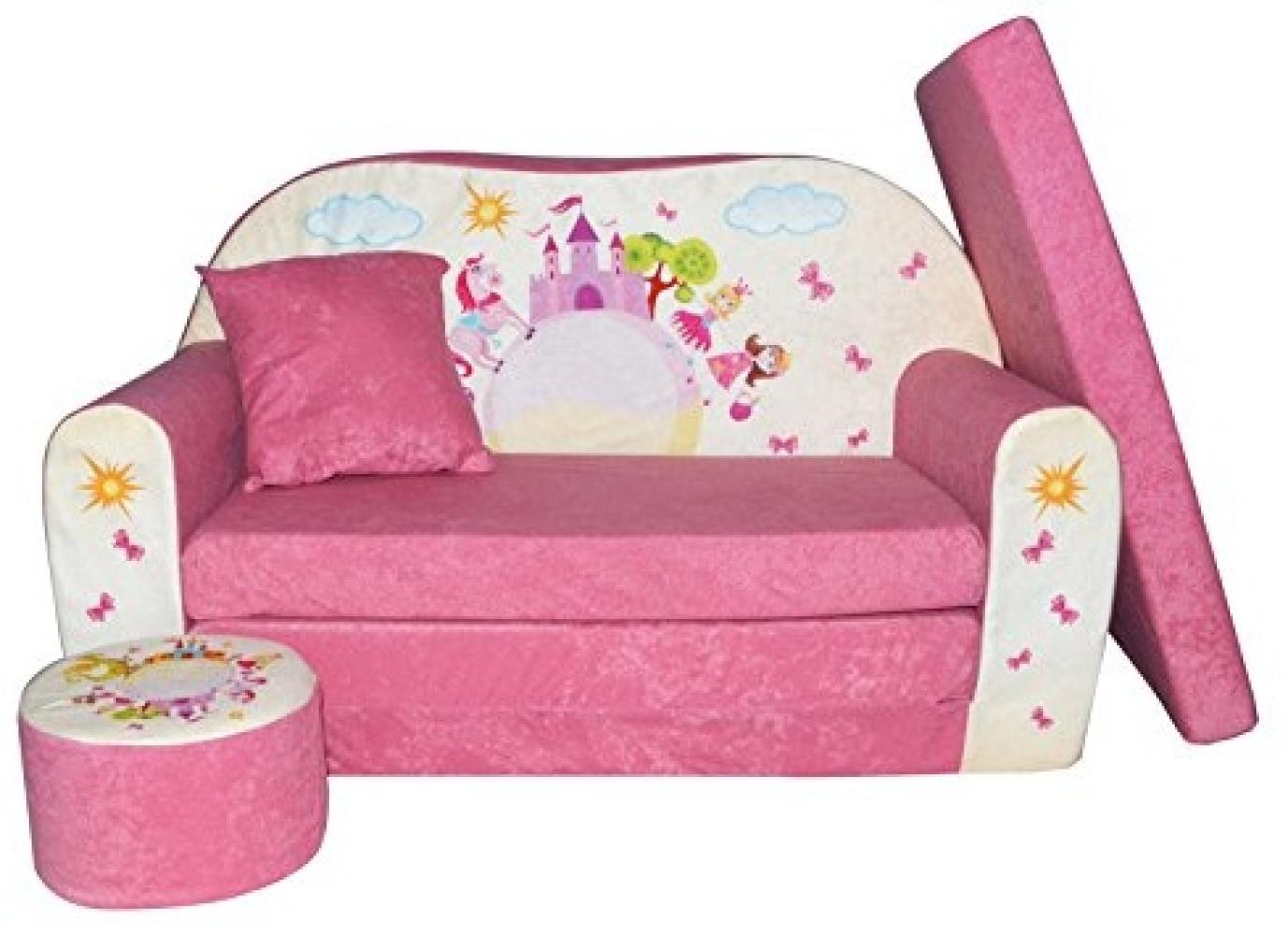FORTISLINE 'Pink Castle' Kindersofa mit Hocker Bild 1