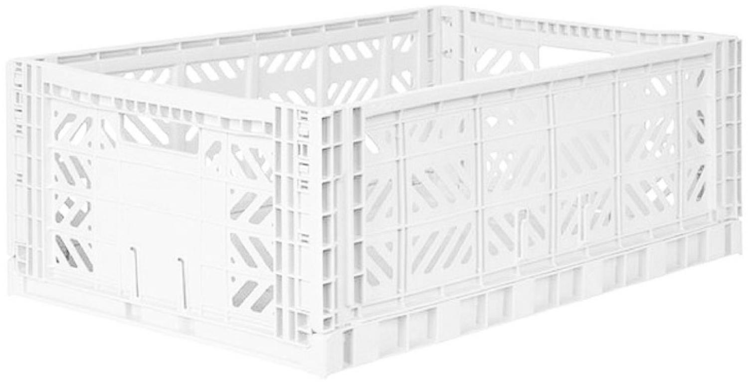 Ay-Kasa Klappkiste Maxi, weiß, stapelbar, recycelbarer Kunststoff, 60 x 40 x 22 cm Bild 1