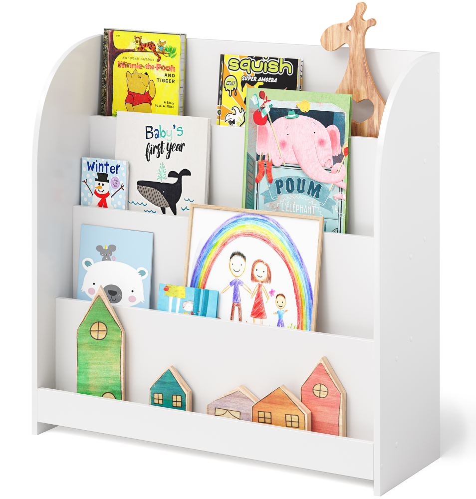 Bellabino 'Baru' Kinderbücherregal mit 4 Ablagefächern, weiß Bild 1