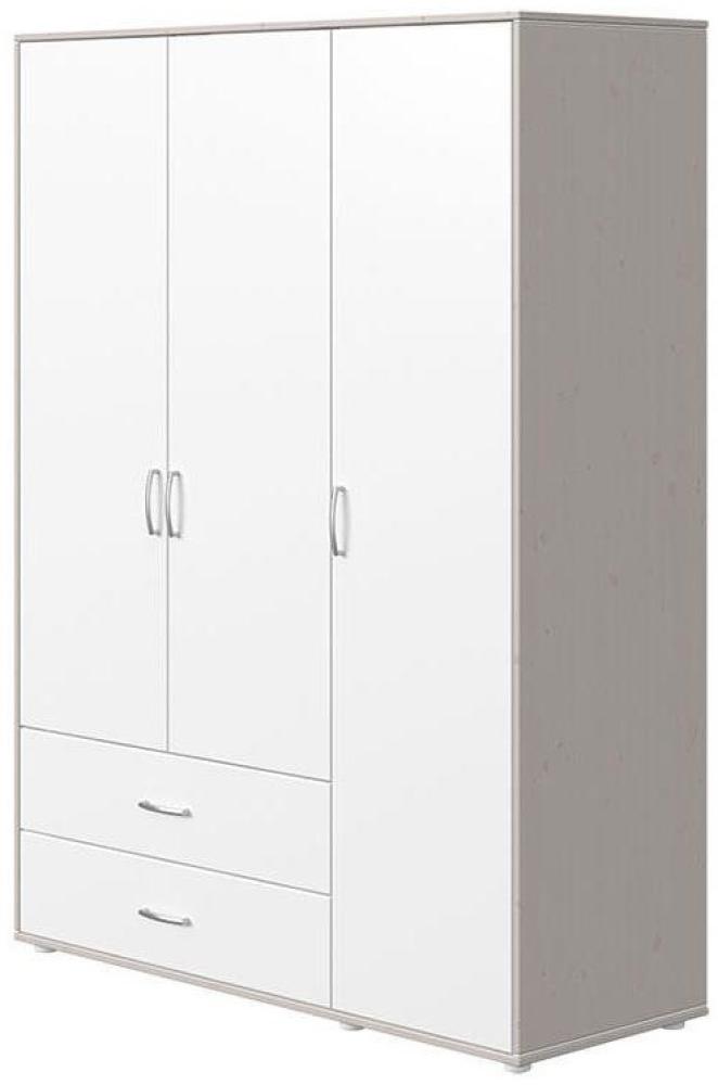 Flexa Classic Kleiderschrank mit 3 Türen und 2 Schubladen Grau / Weiß Bild 1