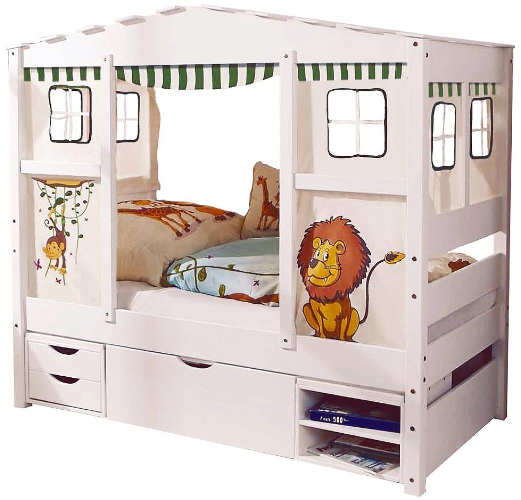 Ticaa 'Safari' Hausbett Mini weiß inkl. Bettkasten 'Marlies' Bild 1