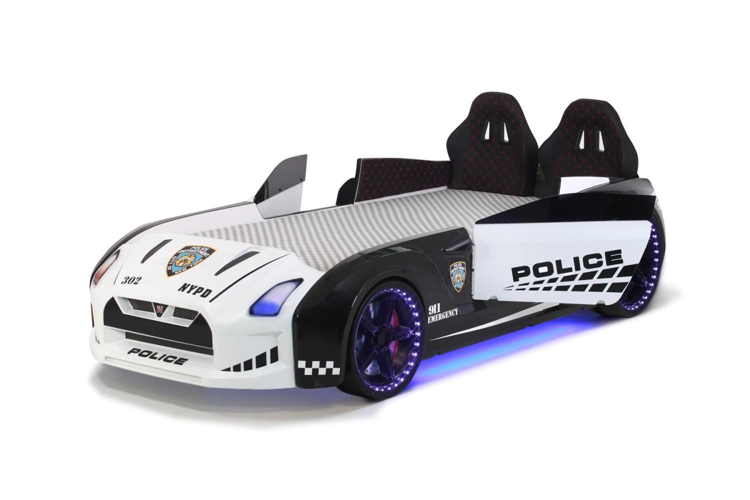 Autobett GT-V Police mit Sound Sirene und Bluetooth Bild 1