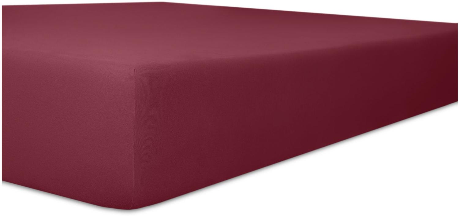 Kneer Single-Jersey Spannbetttuch für Matratzen bis 20 cm Höhe Qualität 60 Farbe burgund 180-200x200 cm Bild 1