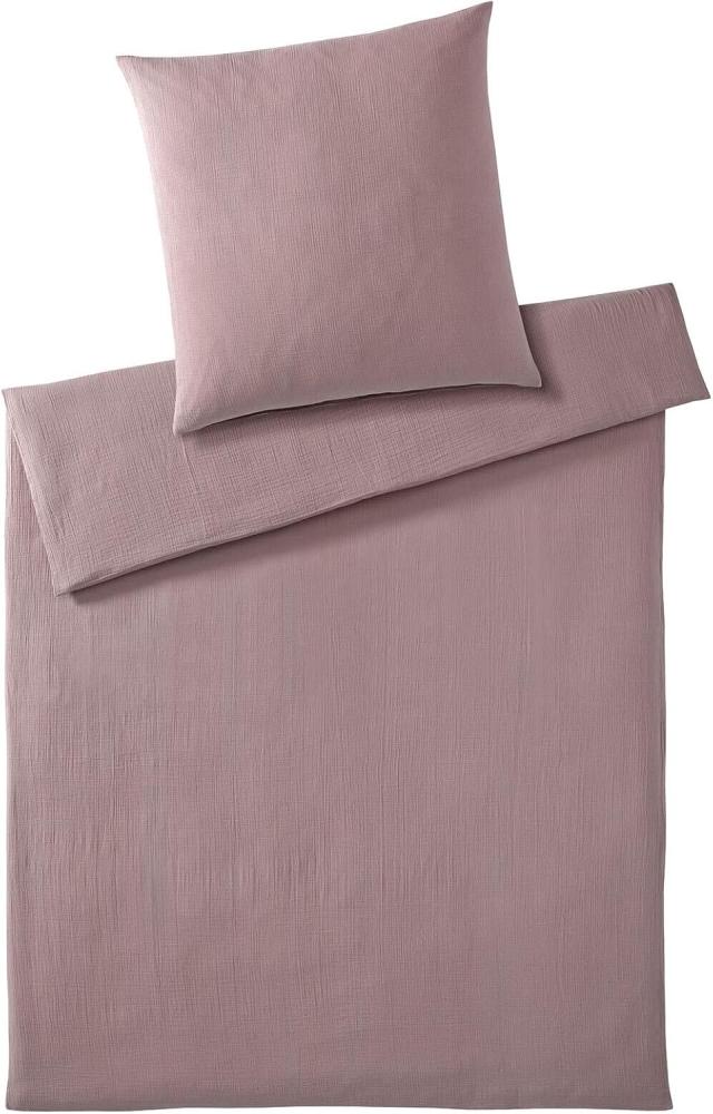 elegante Musselin Bettwäsche Smooth|200x200 cm + 2x 80x80 cm| blush Bild 1