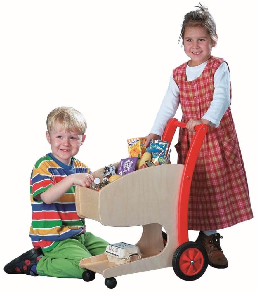 Einkaufswagen für Kinder aus Holz Bild 1