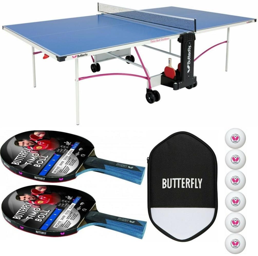 Butterfly Timo Boll Tischtennisplatte + Tischtennisschläger + Tischtennishülle + Bälle Bild 1
