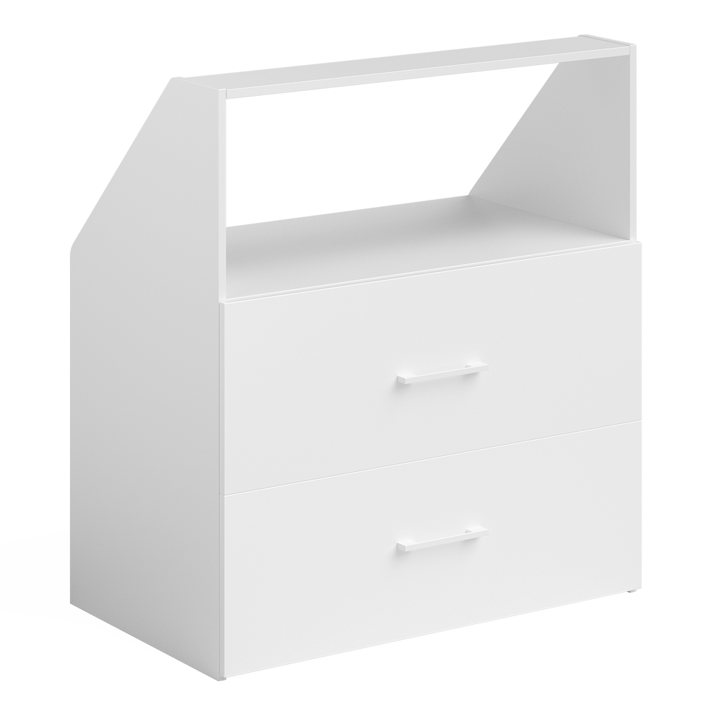 Bellamio 'Aland' Dachschrägenregal mit 2 Schubladen und Ablagefläche, weiß, 100 x 52 x 90 cm Bild 1
