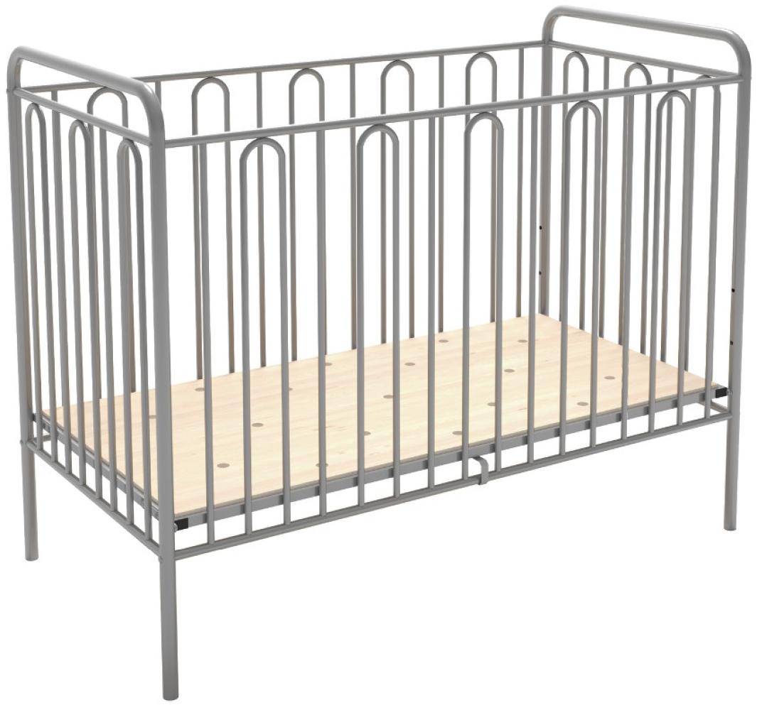 Babybett Gitterbett Kinderbett aus Metall Polini Vintage 110 silber Bild 1