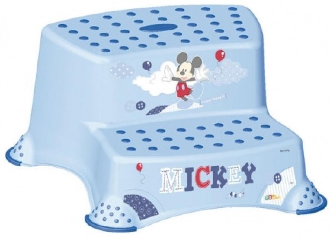 Tritthocker 2-stufig OKT Mickie Mouse hellblau (Baby Plus) Bild 1