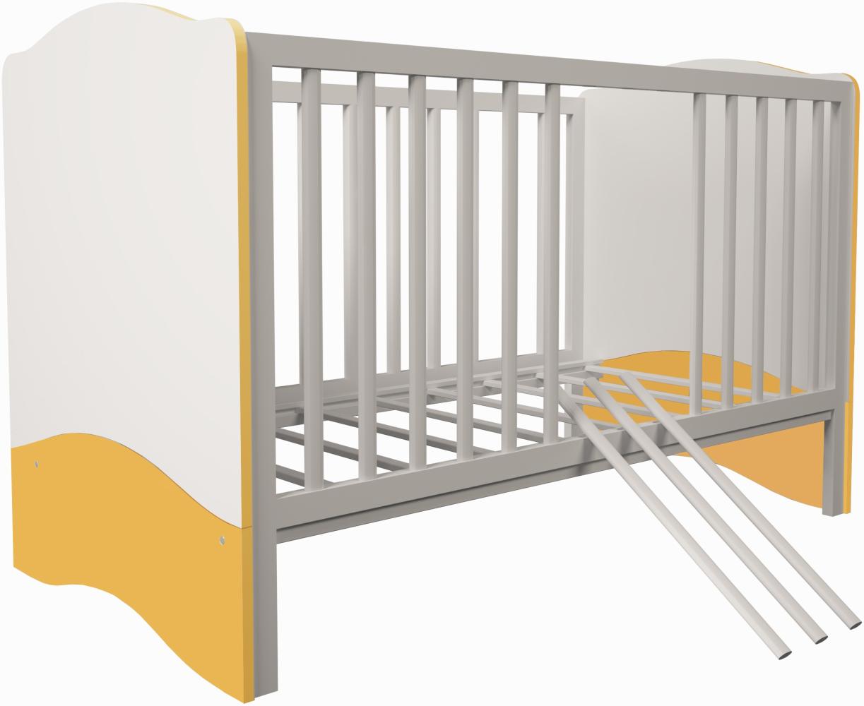Polini Kids Kombi-Kinderbett 'Simple' weiß-gelb Bild 1