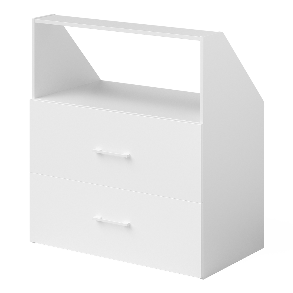 Bellamio 'Aland' Dachschrägenregal mit 2 Schubladen und Ablagefläche, weiß, 100 x 52 x 90 cm Bild 1