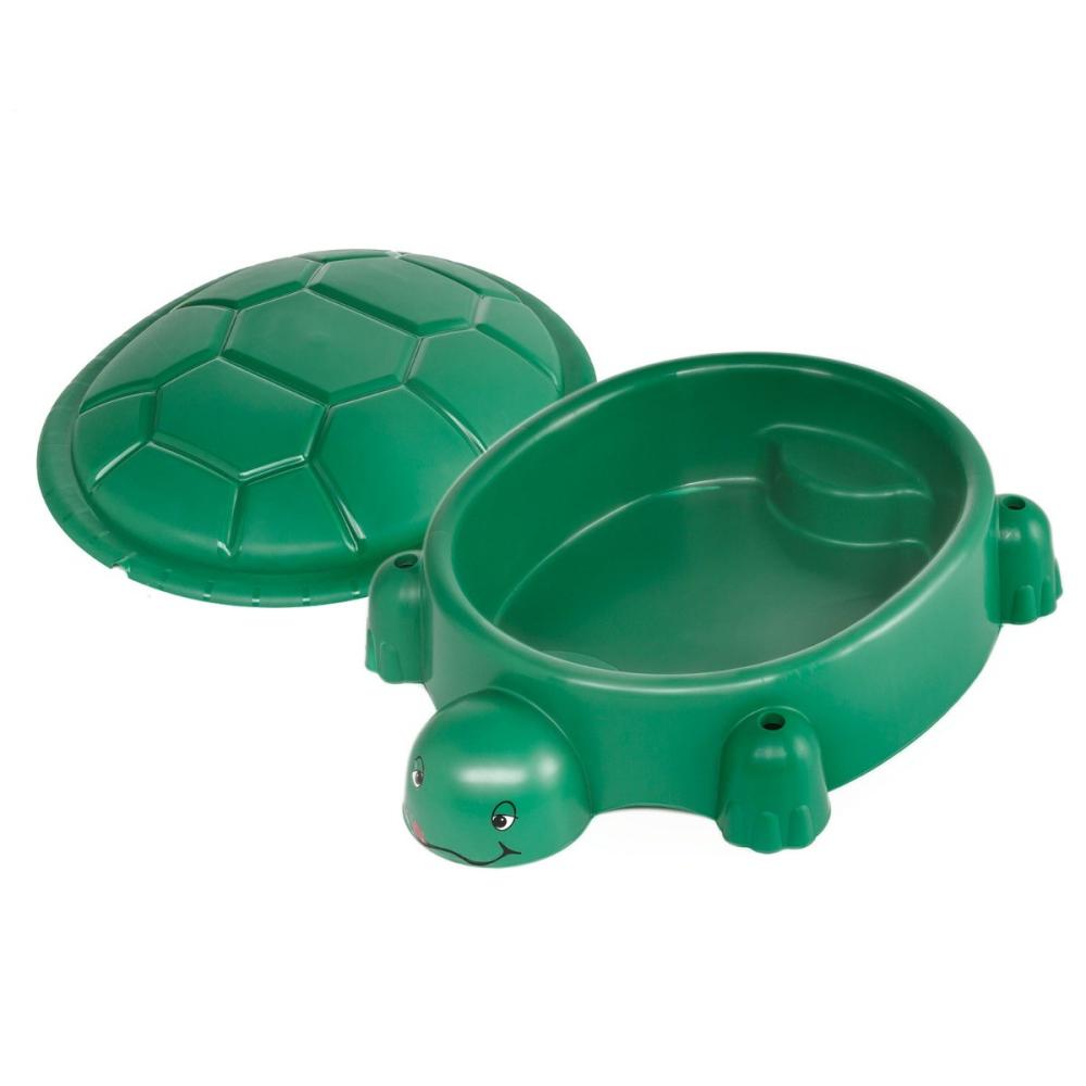 Paradiso Toys 'Schildkröte' Sandkasten mit Deckel, 115 x 83 x 35 cm (L x B x H), grün, ab 1,5 Jahren Bild 1