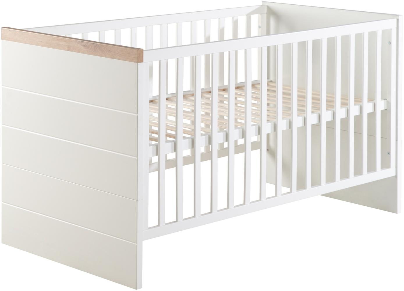 Roba 'Nele' Kombi-Kinderbett, 70x140 cm, weiß/artisan eiche, 3-fach höhenverstellbar, Schlupfsprossen, umbaubar Bild 1