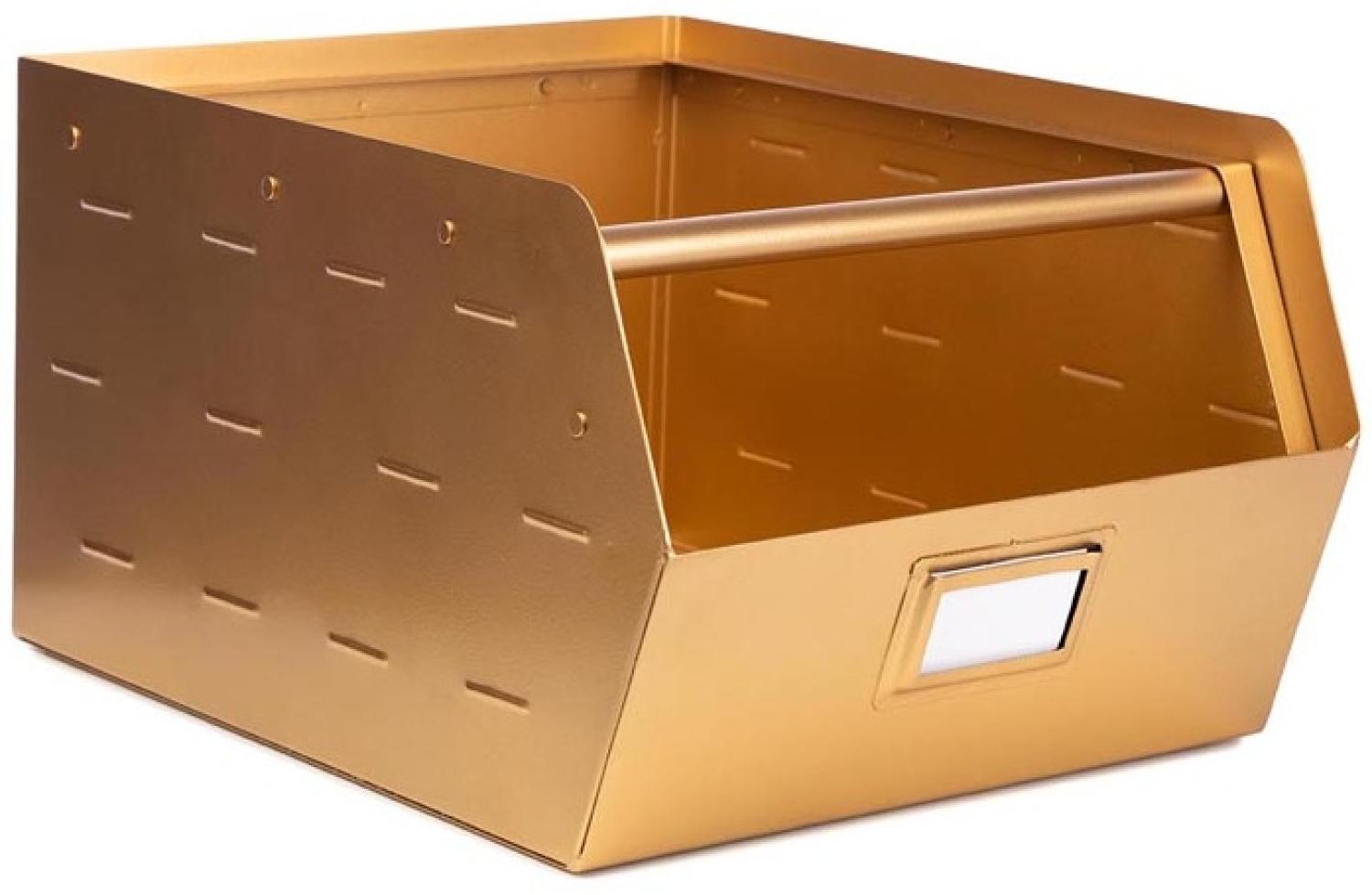 Metallbox, Aufbewahrung im Kinderzimmer, aus Metall, in der Farbe gold, von KidsDepot Bild 1