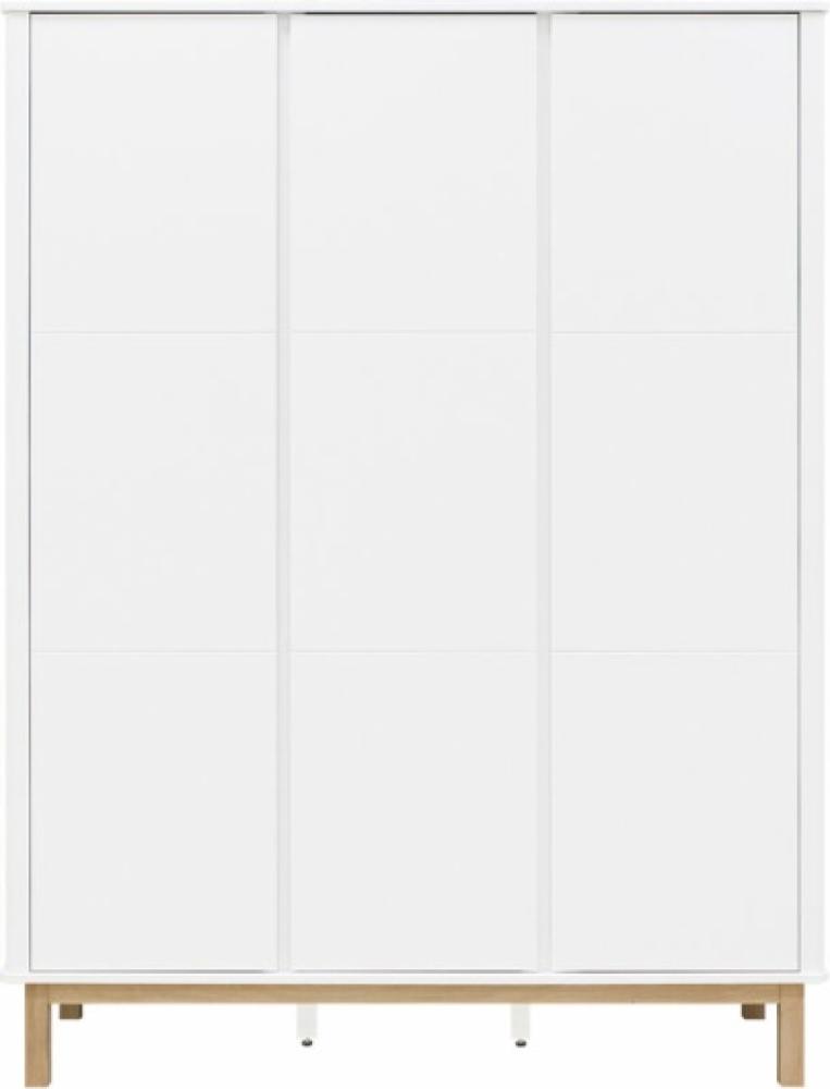 Bopita Kinderkleiderschrank Mika 3, 56x153x200 cm, Weiß/Eiche Bild 1