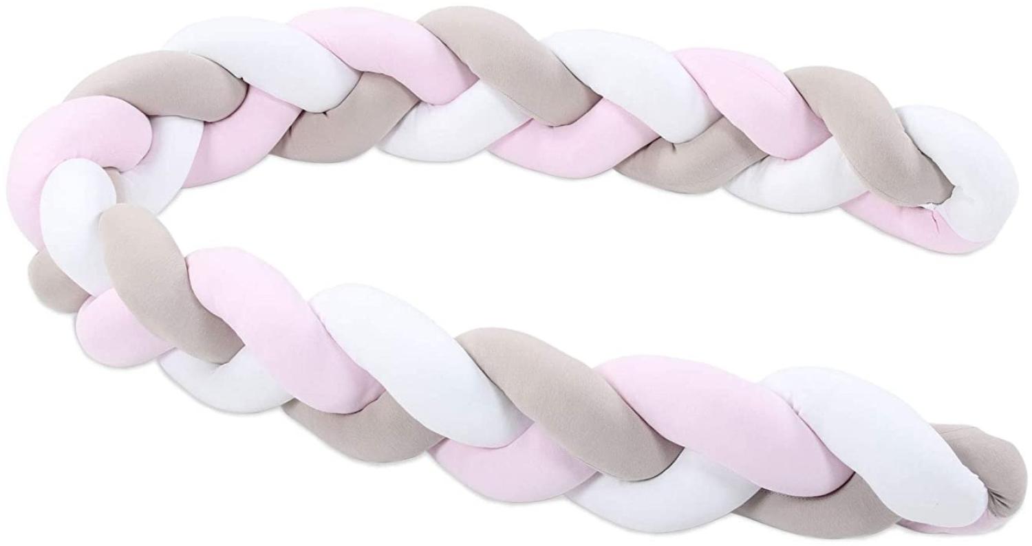 Tobi babybay Nestchenschlange geflochten weiß/beige/rosé Bild 1