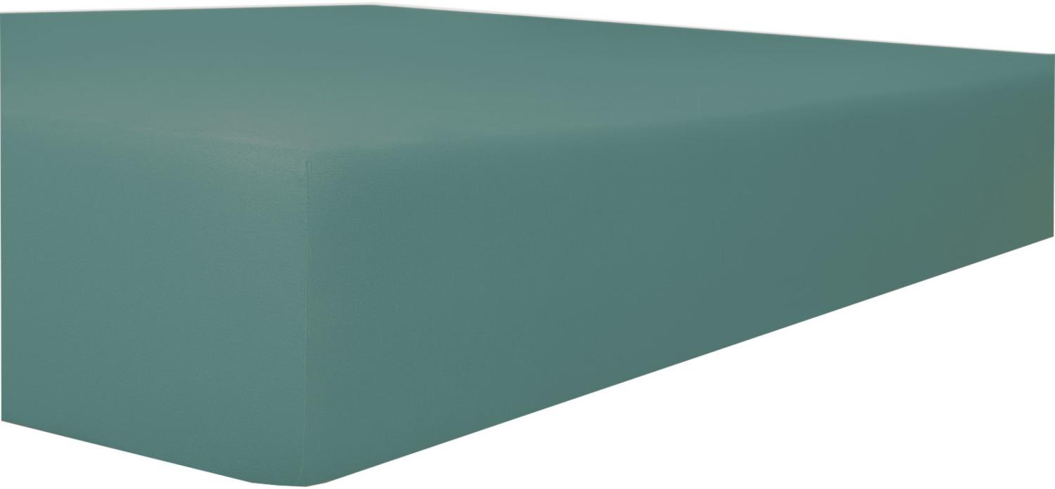 Kneer Vario-Stretch Spannbetttuch duoflex für Topper 4-12 cm Höhe mit 80 cm Einschnitten Qualität 22 200x200x4-12cm Bild 1