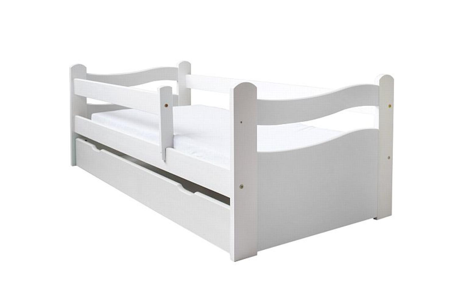 Kinderbettenwelt 'Abby' Kinderbett 80x160 cm, Weiß, inkl. Lattenrost, Matratze und Schublade Bild 1