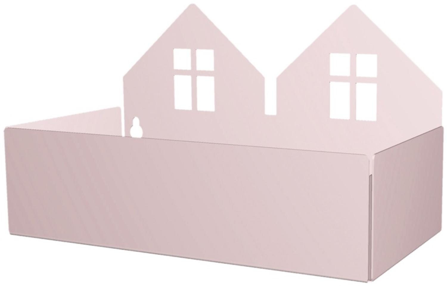 Aufbewahrung im Kinderzimmer, \"Twin House Box\", in hellrosa, aus Metall, von roommate Bild 1