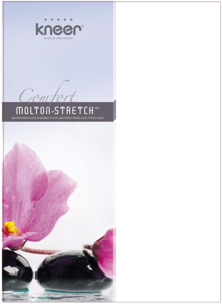 Kneer Comfort Molton-Stretch Matratzenschutz-Spannbetttuch bis 25 cm Höhe Qualität 81 weiß 140-160x200-220 cm Bild 1