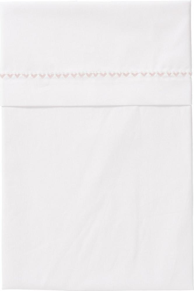 Cottonbaby Bettlaken mit Herzchenborte, Babyrosa, 120 x 150 cm Bild 1