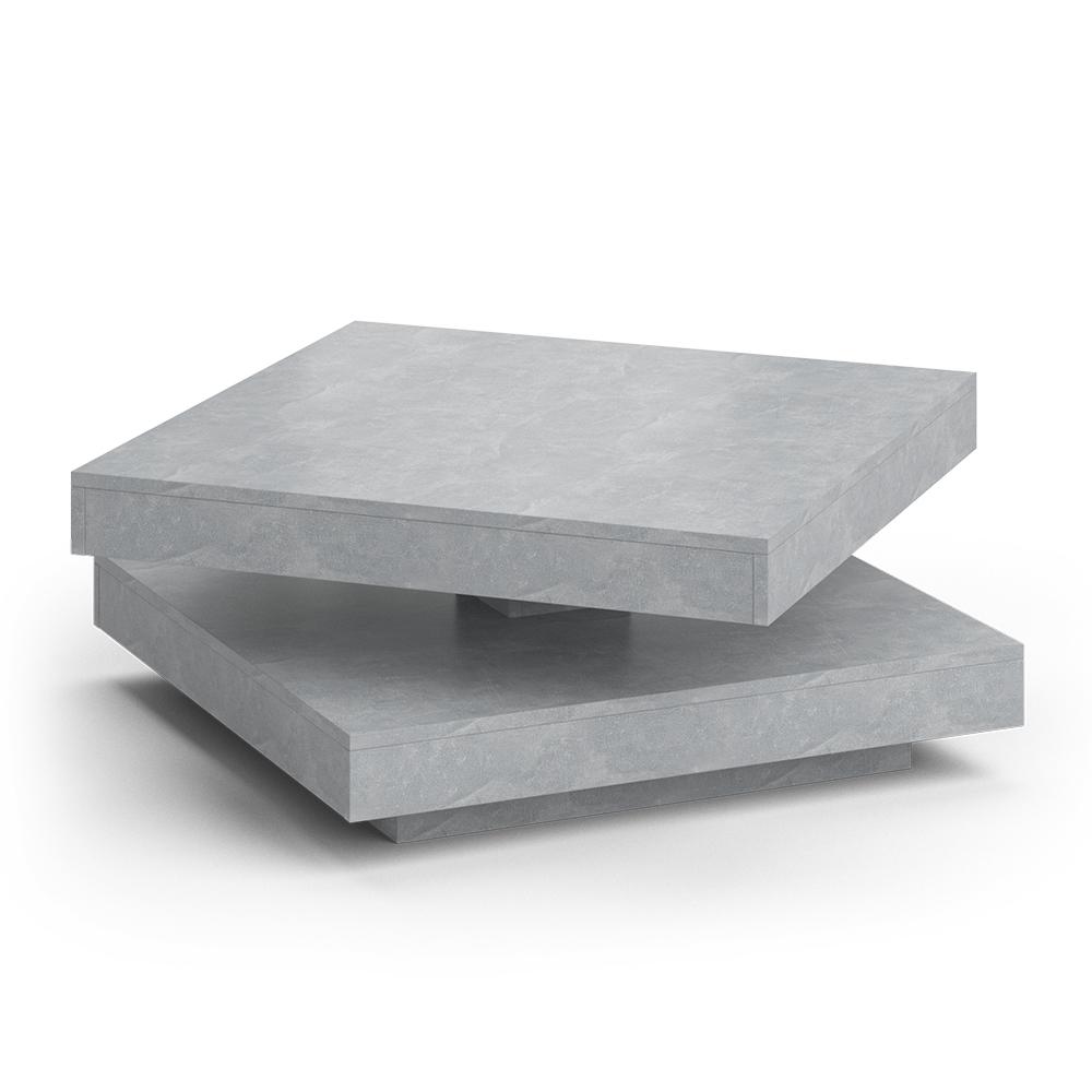VICCO Couchtisch ELIAS beton 360° drehbar 70 x 70 x 34 cm Bild 1