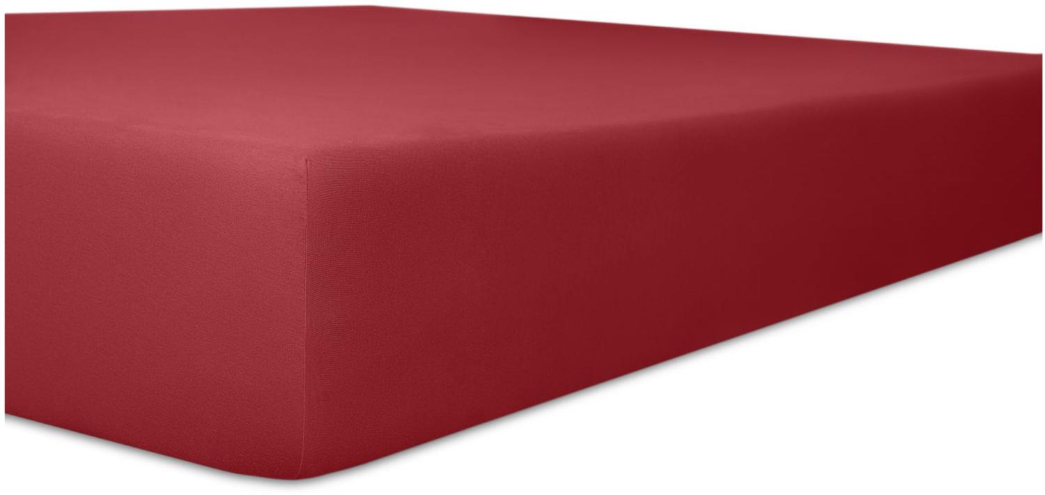 Kneer Exclusiv Stretch Spannbetttuch für hohe Matratzen & Wasserbetten Qualität 93 Farbe karmin 180-200x200-220 cm Bild 1