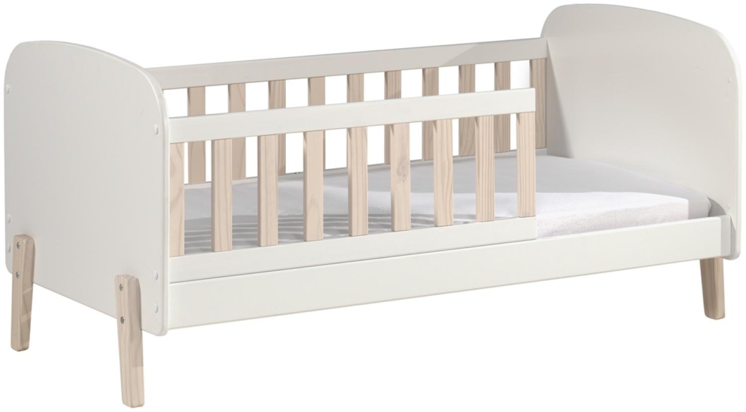 Vipack 'Kiddy' Kinderbett 70 x 140 cm, weiß, mit Rausfallschutz und Lattenrost Bild 1