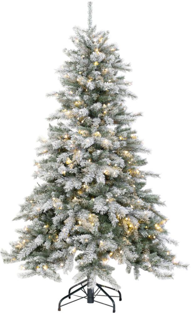 Evergreen Künstlicher Weihnachtsbaum Frost Fichte | Inkl. LEDs & Kunstschnee | Weiß | 210 cm Bild 1