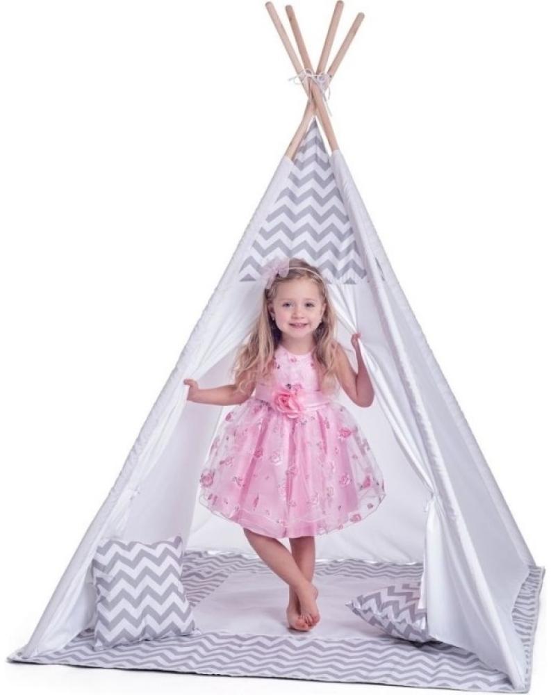 Woodyland Big white and gray teepee tent with pillows Bild 1