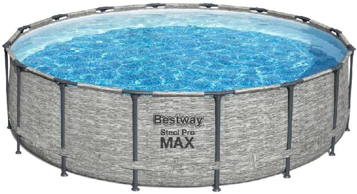 Bestway 'Frame Pool Steel Pro Max Set 549 x 122 cm' Pool Pumpe Leiter Abdeckung Bild 1
