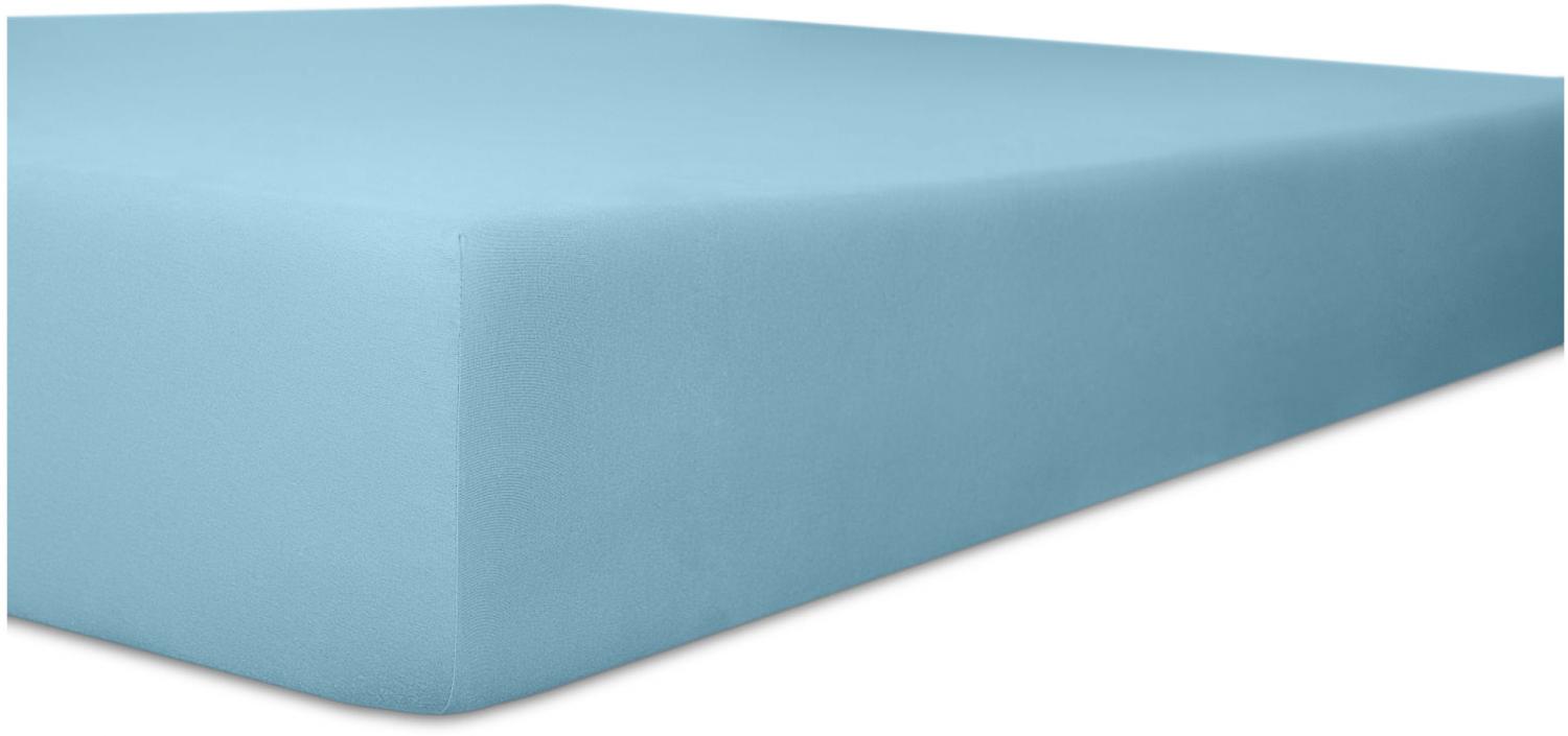 Kneer Fein-Jersey Spannbetttuch für Matratzen bis 22 cm Höhe Qualität 50 Farbe blau 140-160x200 cm Bild 1