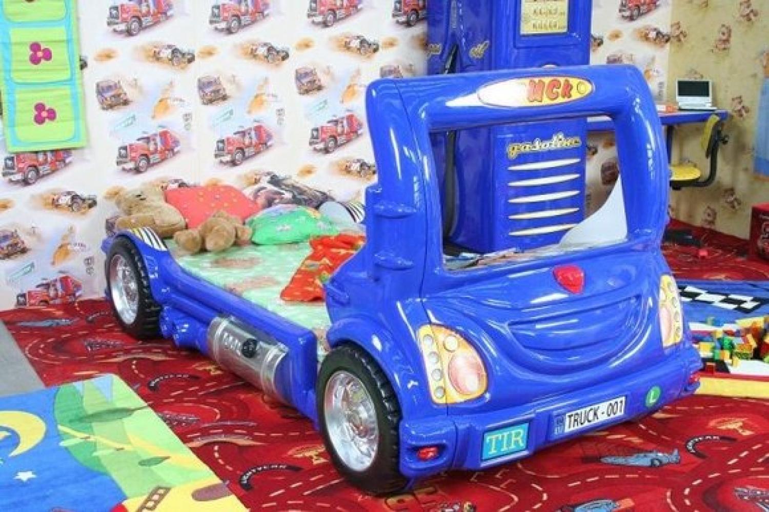 Bett mit Matratze Kinderbett Autobett Kinderzimmer Farbauswahl - TRUCK Bild 1