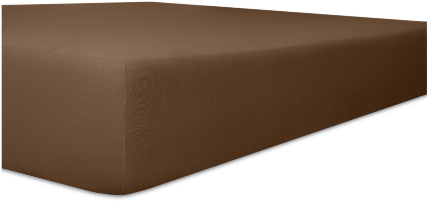 Kneer Exclusiv Stretch Spannbetttuch für hohe Matratzen & Wasserbetten Qualität 93 Farbe mocca 140-160x200-220 cm Bild 1