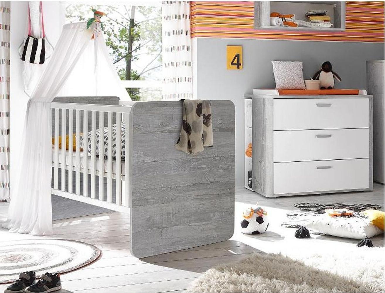 Storado 5-tlg. Babyzimmer-Set Frieda vintage wood grey/weiß matt lack Bild 1