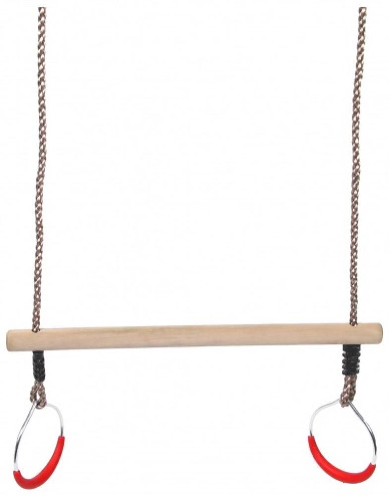 trapez mit Ringen Holz 58 cm hellbraun Bild 1