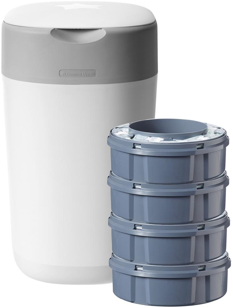 Sangenic Tommee Tippee Twist & Click Windeleimer inkl. 4 Kassetten Baumwoll-Weiß Bild 1