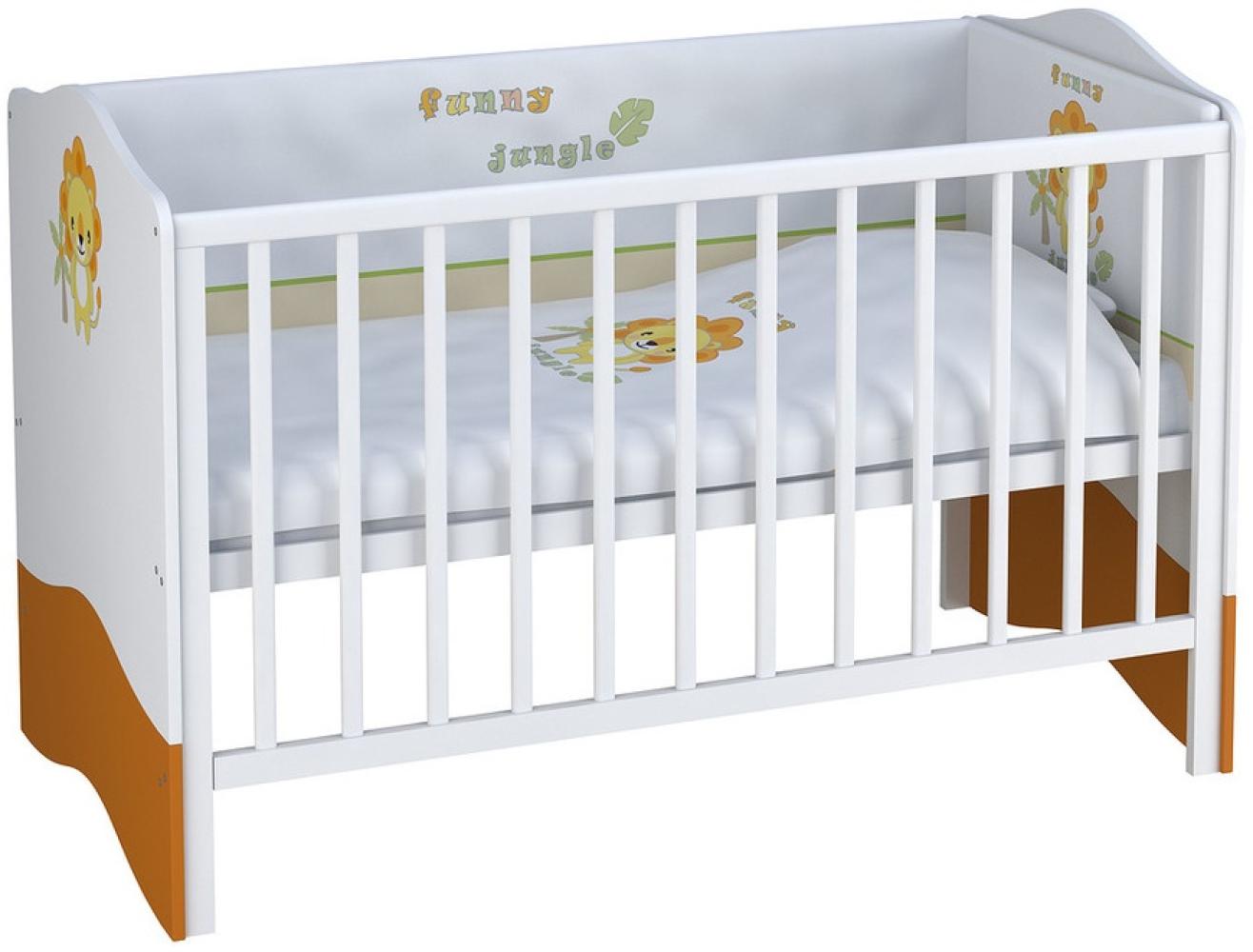 Polini Kids Kombi-Kinderbett 'Basic Jungle' weiß / orange Bild 1