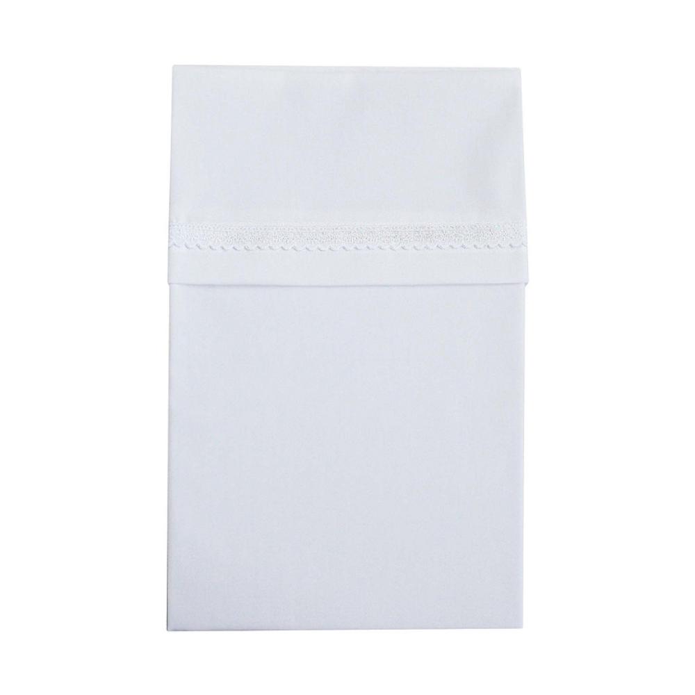 CottonBaby Bettlaken mit Spitzenborte, Weiß, 120 x 150 Weiß 2 Bild 1
