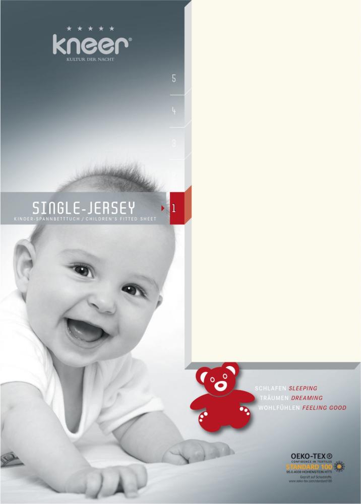 Kneer Single-Jersey Spannbetttuch für Kindermatratzen Qualität 60 Größe 60x120 70x140 cm 07 gelb Bild 1