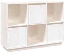 Sideboard Weiß 110,5x35x80 cm Massivholz Kiefer